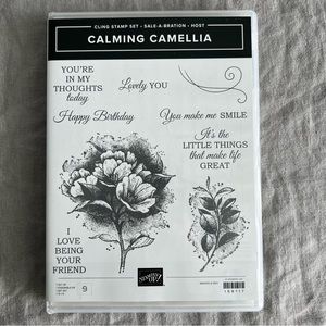 NWOT Stampin’ Up! Calming Camellia Cling Stamp Set